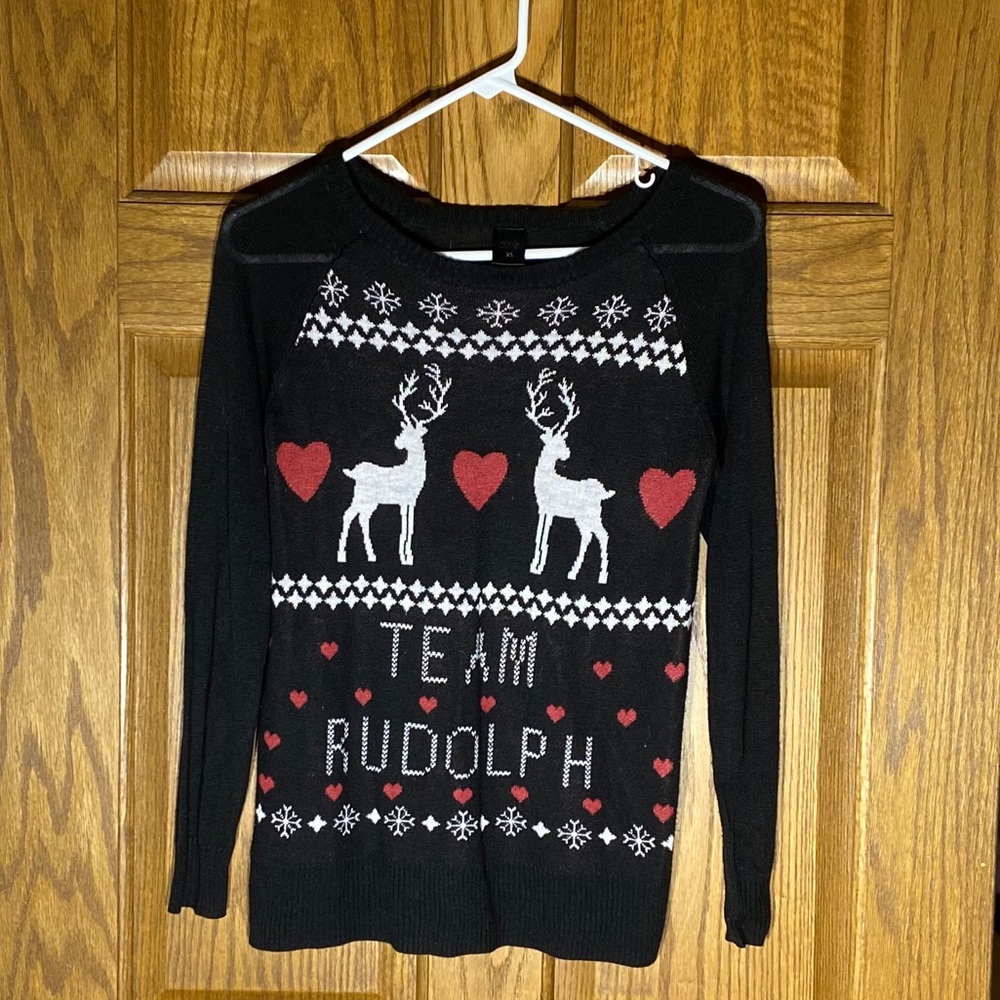 Black Rudolph Christmas Sweater